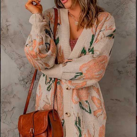 NEW Boho peach 🍑 Magnolia cardigan - Picture 3 of 10